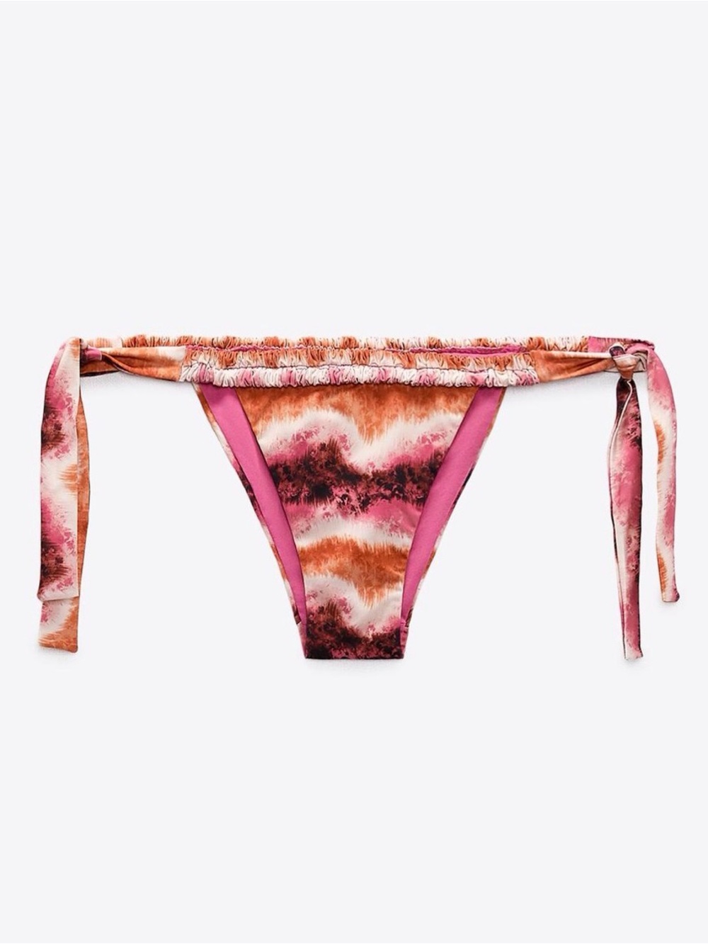 Zara Pink and Orange Tie-Dye Bikini Bottom